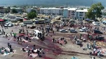 Bursa'da Kurban Kesim Yerleri Havadan Görüntülendi