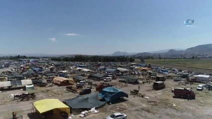 Kurban Pazarındaki Hareketlilik Havadan Görüntülendi