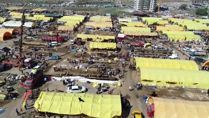 Kurban Pazarında Çadırlar Sökülüyor - Drone