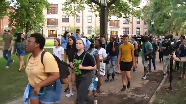 Carolina students cheer after toppling Confederate statue