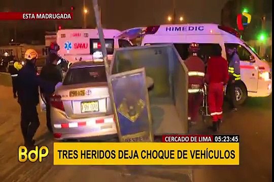 Cercado de Lima: tres heridos deja choque de vehículos en avenida Argentina