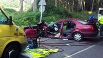 Herido un hombre en un accidente de tráfico en Riberas, Soto del Barco, Asturias