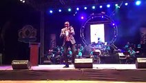 Adolphus 'I Come' Miller performing 'The Opposition' in the first round of the Calypso finals at Victoria Park
