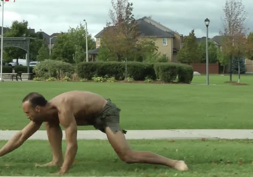 Stunt Performer Runs on All Fours