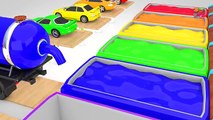 Colors for Children to Learning with Toy Racing Cars with Color Water Sliders Vehicle for