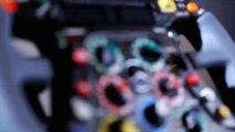 Nico Rosberg explains the steering wheel of his F1 car