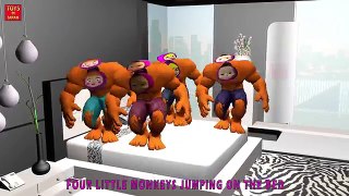 5 Little Masha Orange Hulk Jumping On The Bed | Nursery Rhymes for Children | 3D Animation