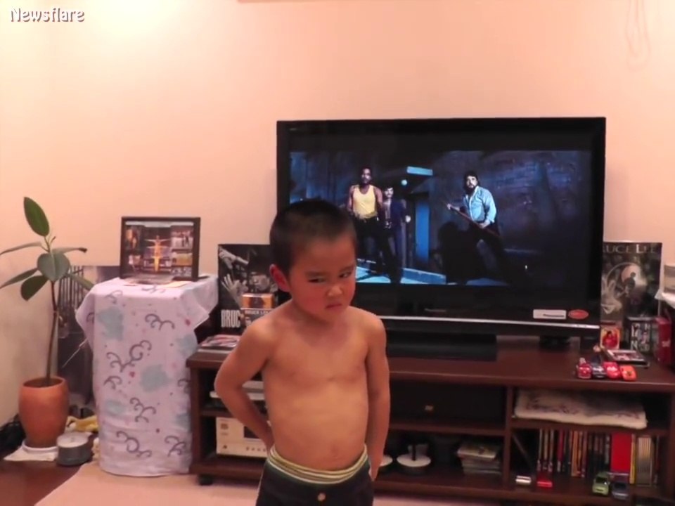 This little boy is the biggest fan of Bruce Lee