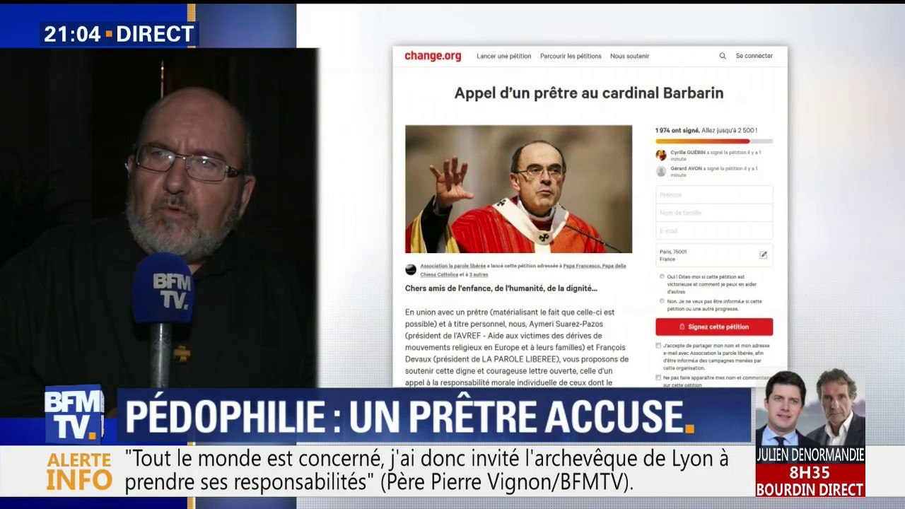 "Le cardinal Barbarin est empêtré depuis des années dans ces affaires", un prêtre appelle à la démission de l'archevêque de Lyon