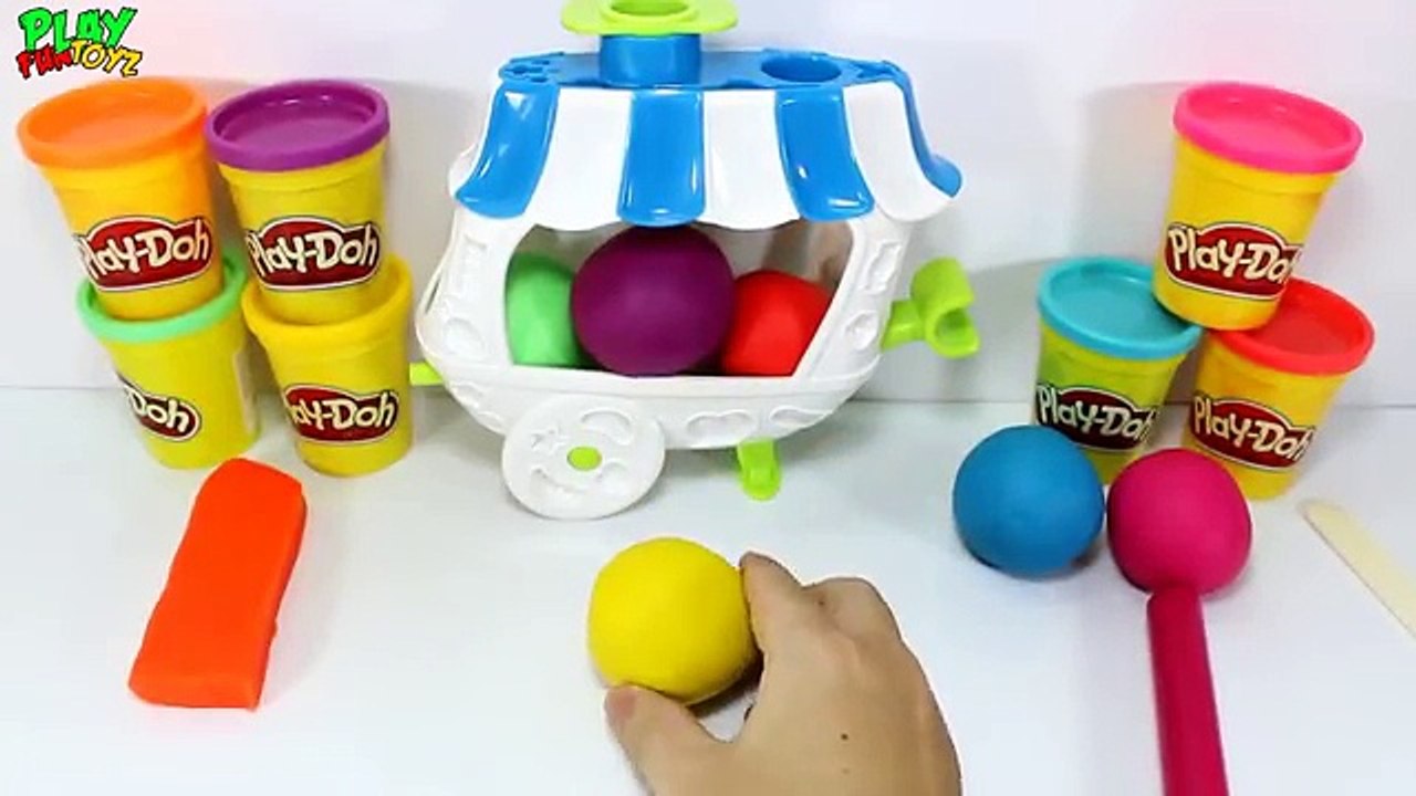 How to make Play Doh Rainbow Ice Cream Popsicle and Learn Colors