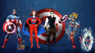 Captain America Finger Family and Batman Finger Family Cartoon Video by Kids Rhymes