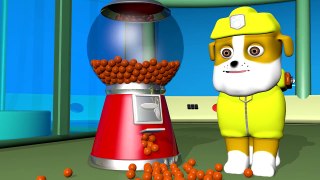 Colors for Kids to Learn with PAW PATROL Rubble and gumball machine | Learning english