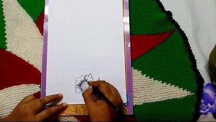 Free Hand Corner design with charcoal pencil I By Premlata