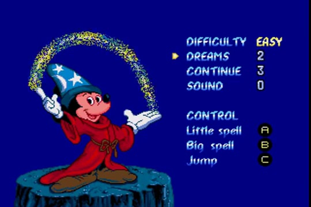 Mickey Mouse Fantasia Sega Genesis / Mega Drive