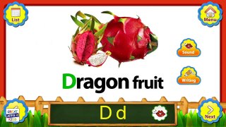 Popoya ABC Fruits & Vegetables Flash Cards | Educational App for Kids
