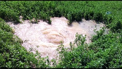 Boru patladı, mahsuller su içinde yüzdü