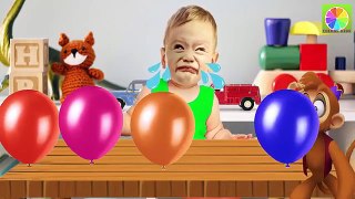 Learn Colors with Baby Crying and Balloons for Children, Finger Family Song, Nursery Rhyme