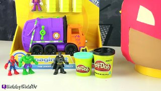 GIANT Play Doh Lego Head PINK BATMAN Makeover HobbyKidsTV