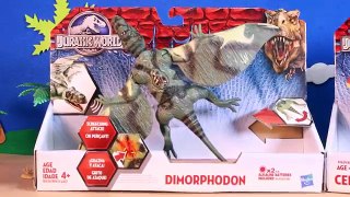 Jurassic World Dinosaur Toys Opening: DIMORPHODON vs CERATOSAURUS Dinosaurs Toy Review