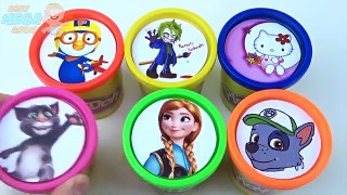Kids Cups Stacking Toys Play Doh Clay Elsa Joker Pororo Paw Patrol Hello Kitty