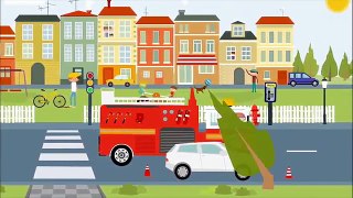 Trucks for Children Cartoons about Fire Truck, Fire Helicopter and Firefighters in Action