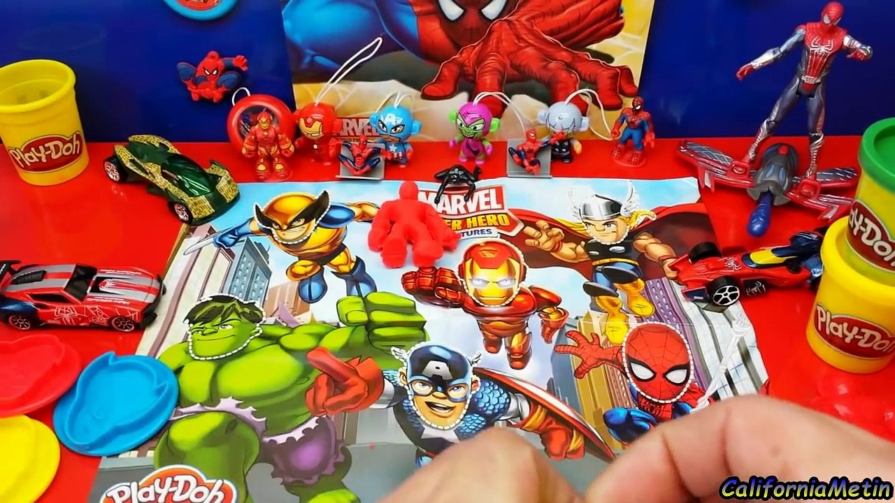 Play Doh Marvel Super Hero Adventures Play Set Hulk Spiderman Captain America