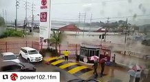 #Repost  ower102.1fm・・・A number of areas across Trinidad have been experiencing flooding in the last few hours. At Toyota in Barataria, this is what motorists