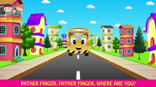 Wheels On The Bus Finger Family _ Finger Family Nursery Rhymes _ Bus Finger Family