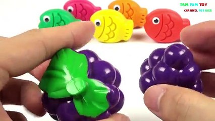 Learn Colors Play doh Making Colorful Fish Molds Fruits Toys for Kids