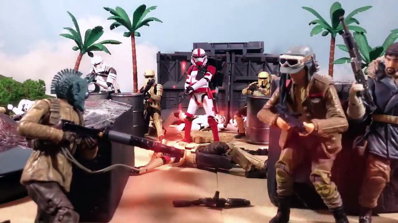 Star Wars Battle of Scarif AT AT WALKER ASSAULT [Stop Motion]