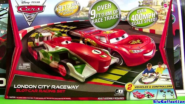 Cars 2 London City Raceway Slot Car Racing Track Speedway McQueen VS. Francesco Disney Pix