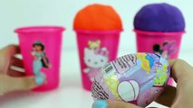 Disney Princess, Hello Kitty & Minnie Mouse Foam clay Surprise Eggs Ice Cream cups