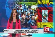Colombia pide a Perú y Ecuador unificar política migratoria para venezolanos