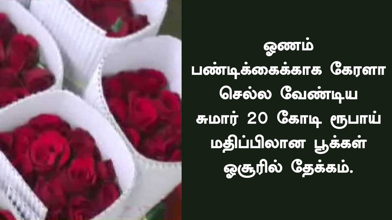 ஓணம் பண்டிக்கைக்காக செல்ல வேண்டிய சுமார் 20 கோடி ரூபாய் மதிப்பிலான பூக்கள் ஓசூரில் தேக்கம்.