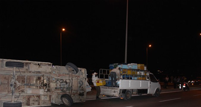 Kovan Taşıyan Kamyonet Kaza Yapınca Arılar Etrafa Saçıldı