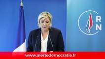 Conférence de Marine Le Pen sur le scandale démocratique qui touche le RN