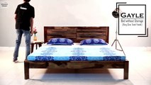King Size Bed - Buy Gayle Bed without Storage (Teak Finish) at Wooden Street