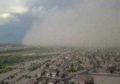 Drone Footage Captures Dust Storm Moving Over Tucson, Arizona