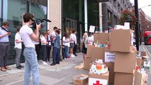 Anti-Brexit campaigners stage stockpiling stunt outside DOH