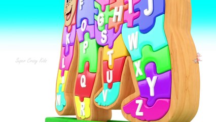 ABC Song for Kids - Baby Fun Playing with Wooden Gorilla Toy to Learn Alphabets for Children