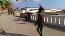 Siete policías heridos tras el salto a la valla de Ceuta