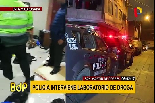 PNP interviene laboratorio de droga en San Martín de Porres
