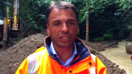 Sümela Manastırı yolunda heyelan