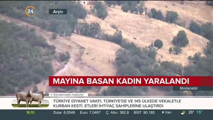 Mayına basan kadın yaralandı