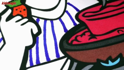 Kids Kitchen Cooking Coloring Page for Kids to Learn Colors | Speed Coloring for Children