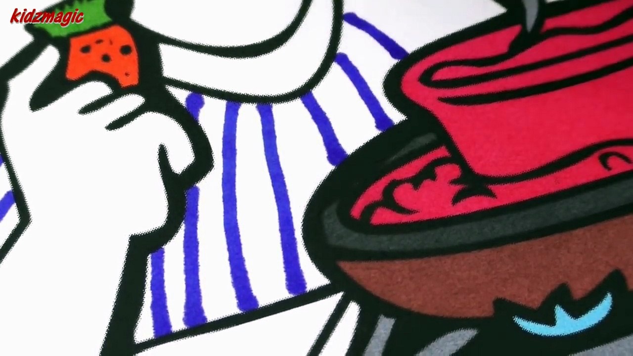 Kids Kitchen Cooking Coloring Page for Kids to Learn Colors | Speed Coloring for Children