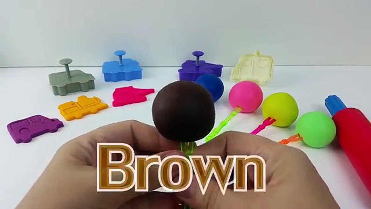 Learn Colors Play Doh Lollipop Truck Train helicopter Ambulance Molds Fun & Creative for K