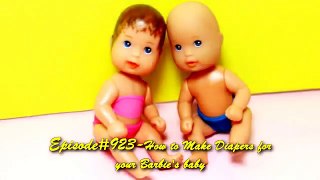 How to Make Diapers for your Barbies baby Super Easy Doll Crafts simplekidscrafts