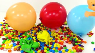 5 M&Ms Balloons Finger Family Nursery Rhymes Compilation Learn Colours Wet Balloon Water