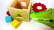 Learn SHAPES And COLORS With BLOCKS And Colored Balloon POPPING/Alligator Puppet /wooden s